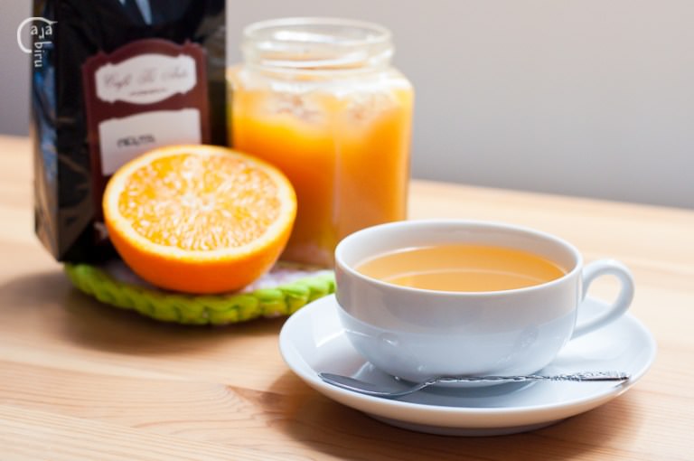 infusión de menta y naranja